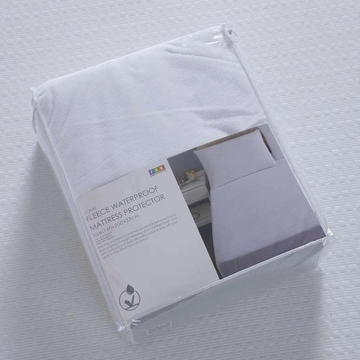 Coral Fleece Waterproof Mattress Protector 200X200+33cm-White Pan Home