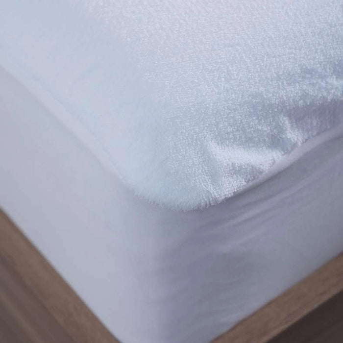 Coral Fleece Waterproof Mattress Protector 90X200+33cm-White Pan Home