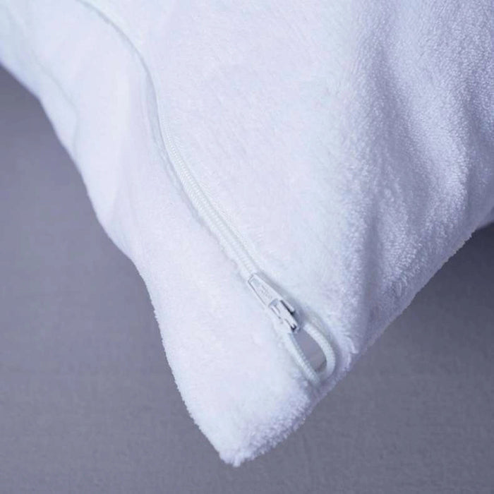 Coral Fleece Waterproof Pillow Protector -White Pan Home