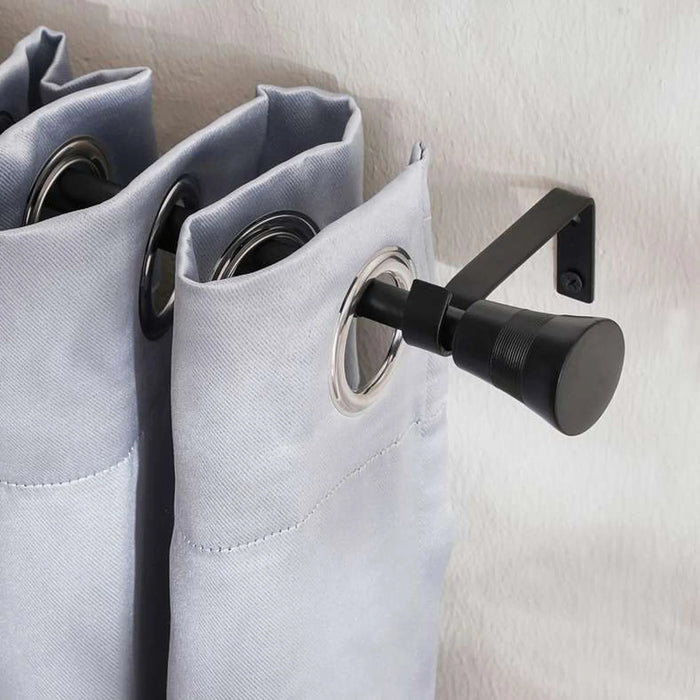 Corleone 13/16Mm Single Curtain Rod Extendable 71X120Cm - Black