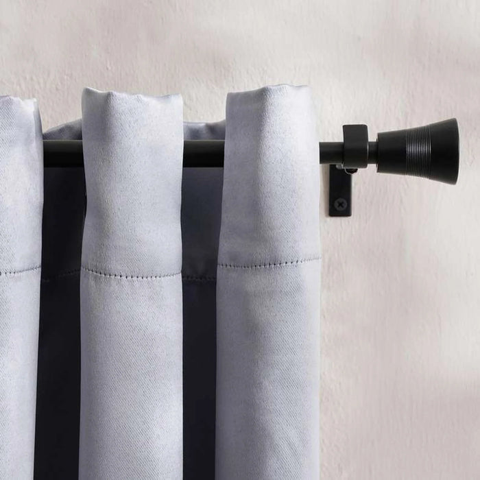 Corleone 13/16Mm Single Curtain Rod Extendable 71X120Cm - Black