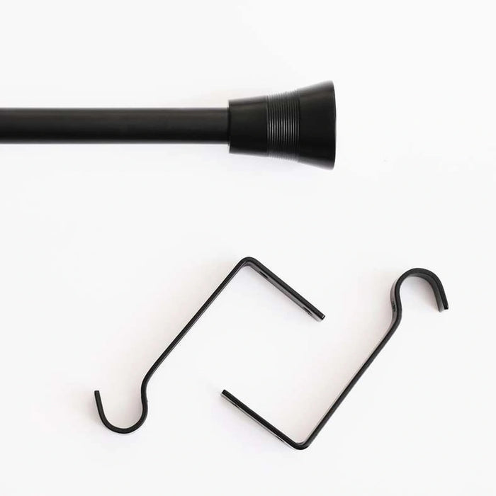 Corleone 13/16Mm Single Curtain Rod Extendable 71X120Cm - Black