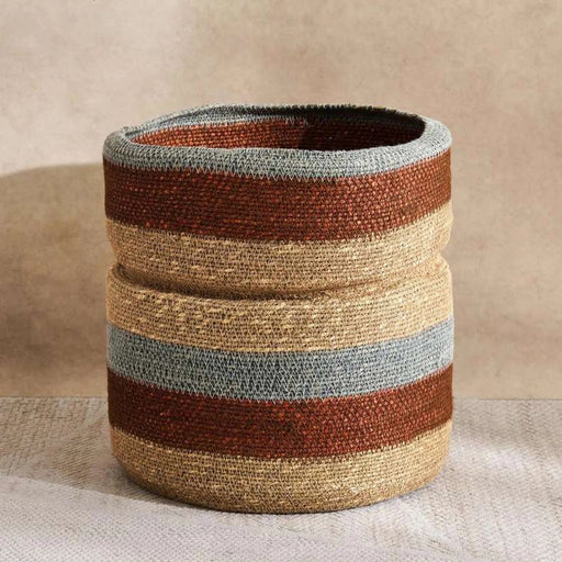 Cornelia Sea Grass Basket 28X28X32Cm  - Rust Pan Home