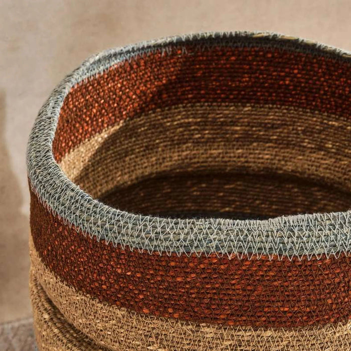 Cornelia Sea Grass Basket 28X28X32Cm  - Rust Pan Home