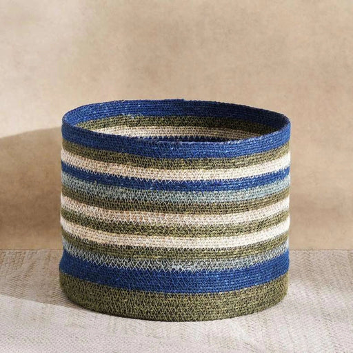 Cornelia Sea Grass Basket 30X30X24Cm - Blue Pan Home