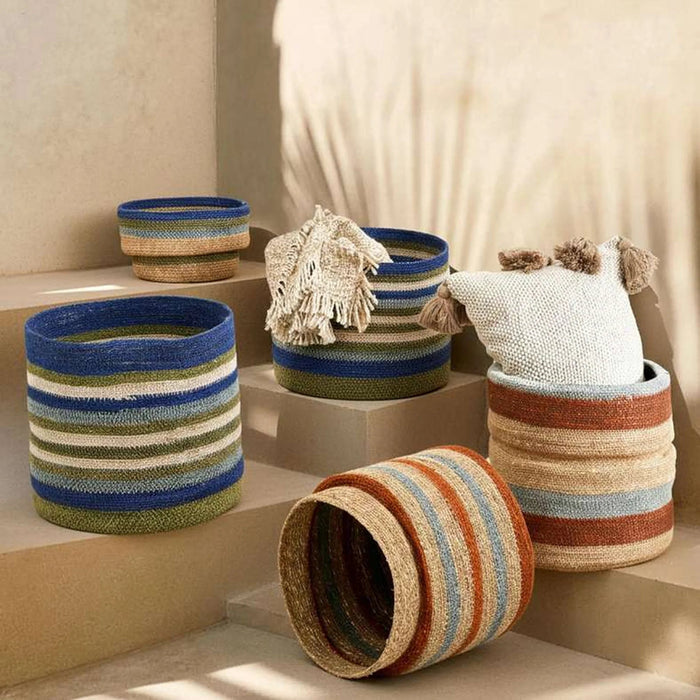 Cornelia Sea Grass Basket 30X30X24Cm - Blue Pan Home