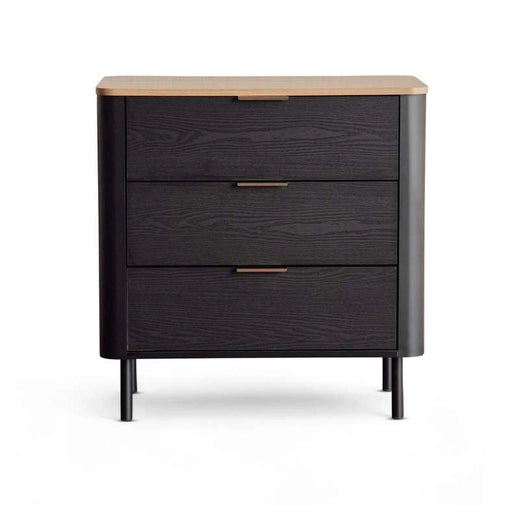Cortez Chest Of Drawers With 3 Drawer - Natural Black Pan Home