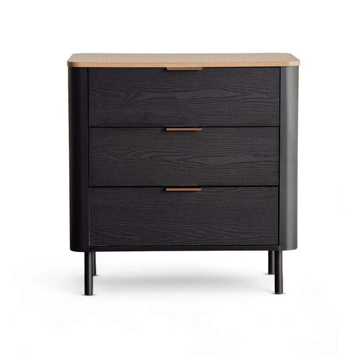 Cortez Chest Of Drawers With 3 Drawer - Natural Black Pan Home
