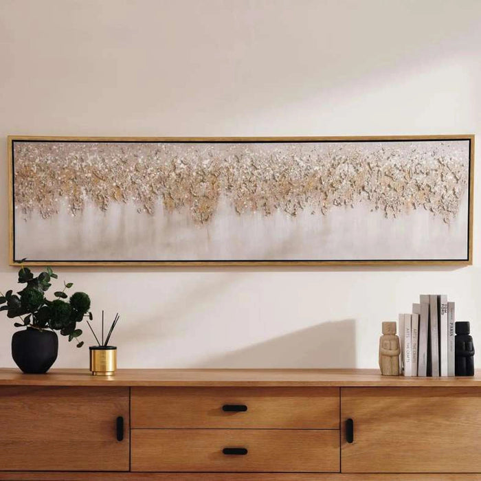 Cosmopolitan Framed Canvas Art - Gold Pan Home