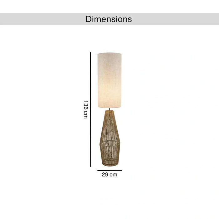 Costan E27 Seagrass Floor Lamp 29X136Cm - Natural