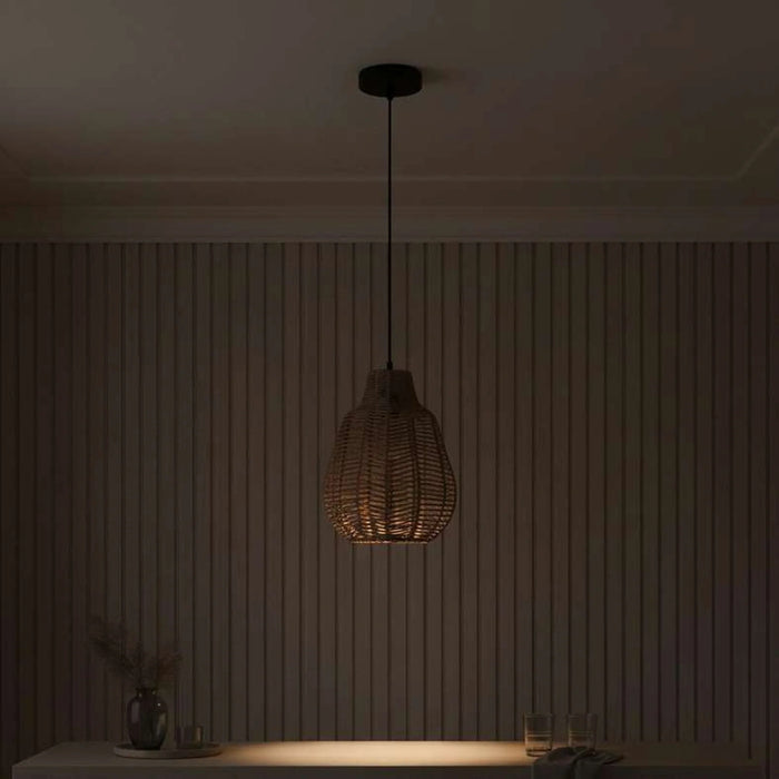 Cotter E27 Paper Rope Pendant Lamp 28X150Cm - Natural