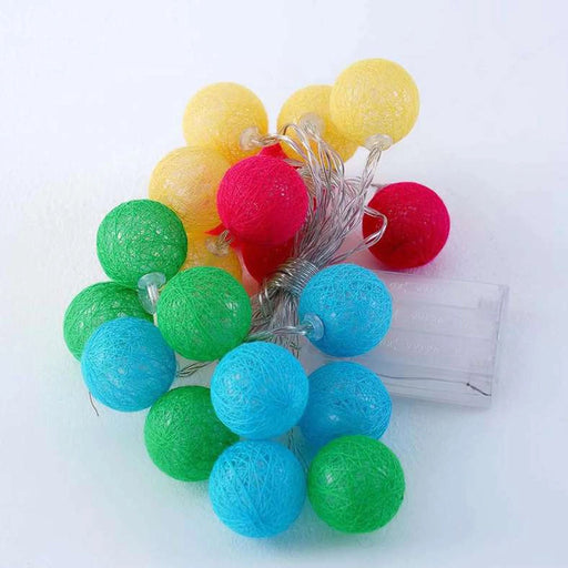 Cotton Ball 20 Led String Lights - Yellow Pan Home