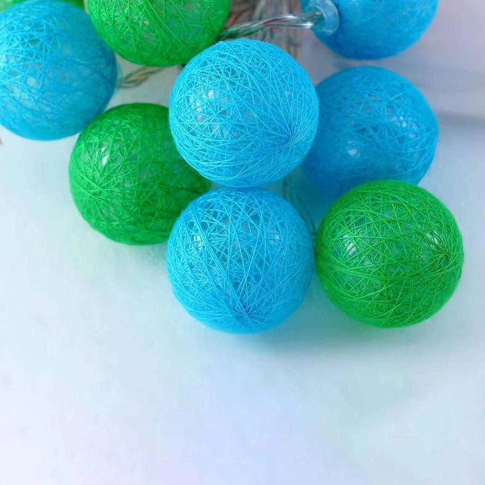 Cotton Ball 20 Led String Lights - Yellow Pan Home