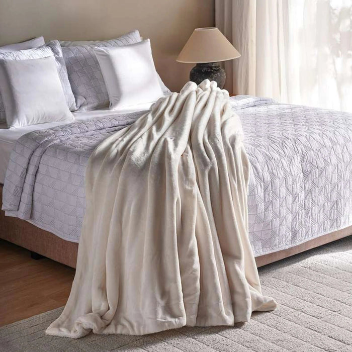 Cozevia Flannel Blanket 150X200Cm - Cream Pan Home