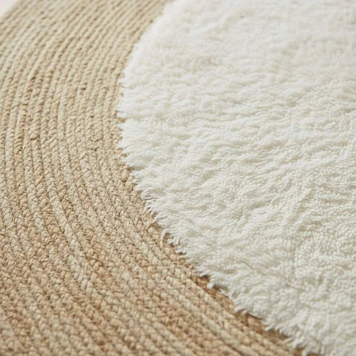 Cozy Corn Shaggy Round Rug 120Cm Round -Natural/White Pan Home