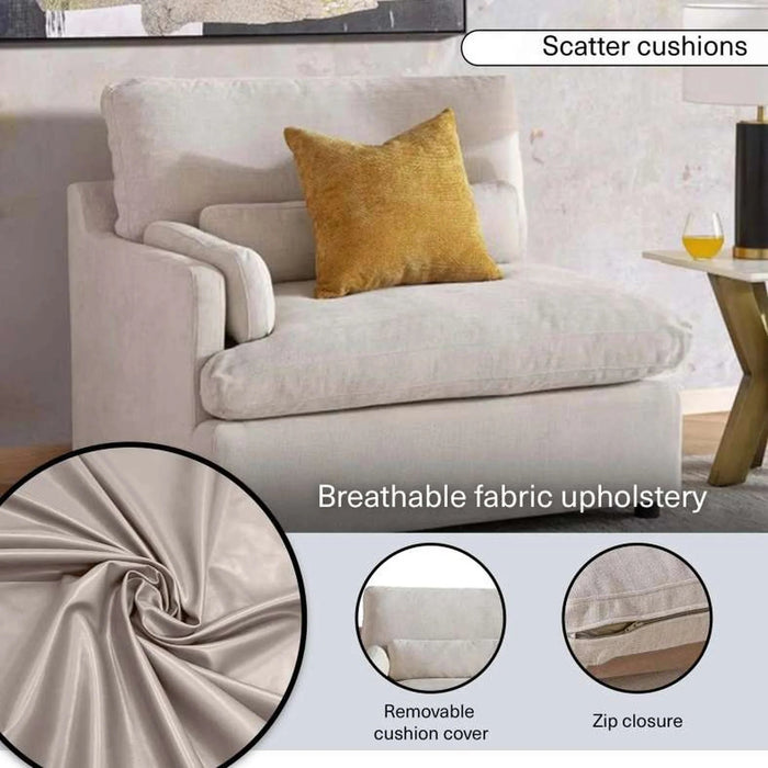 Cozy Left Arm Single Seater Modular Sofa - Beige Pan Home