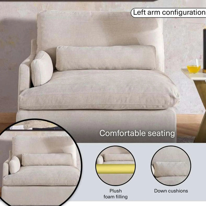 Cozy Left Arm Single Seater Modular Sofa - Beige Pan Home
