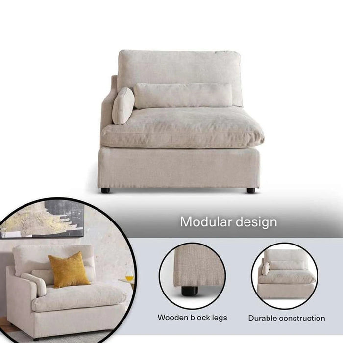 Cozy Left Arm Single Seater Modular Sofa - Beige Pan Home
