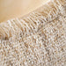 Cozy Linen Textured Down Feel Fringed Filled Cushion 50X50Cm -Beige Pan Home