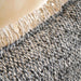 Cozy Linen Textured Down Feel Fringed Filled Cushion 50X50Cm -Navy Pan Home