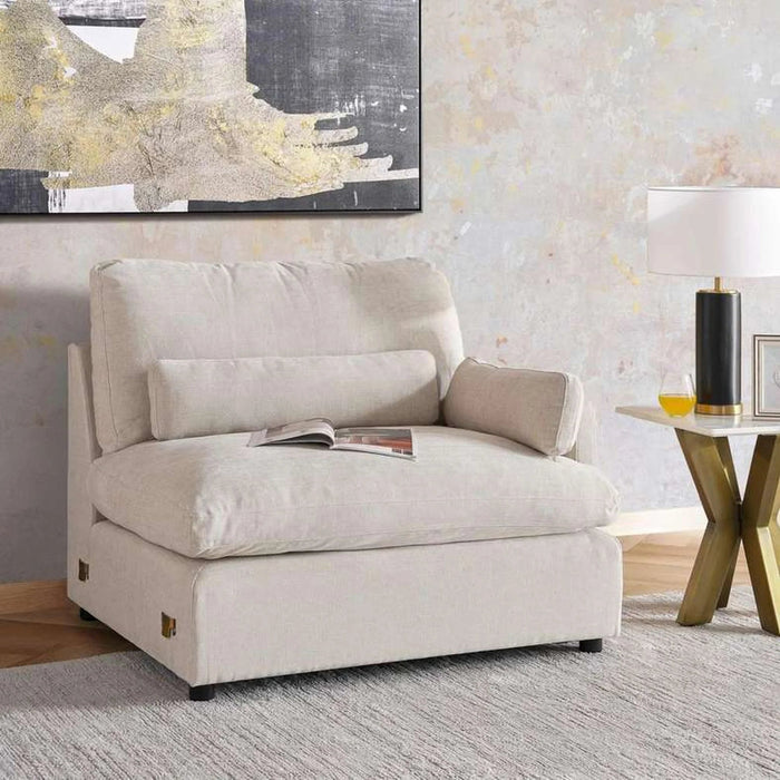 Cozy Right Arm Single Seater Modular Sofa - Beige Pan Home