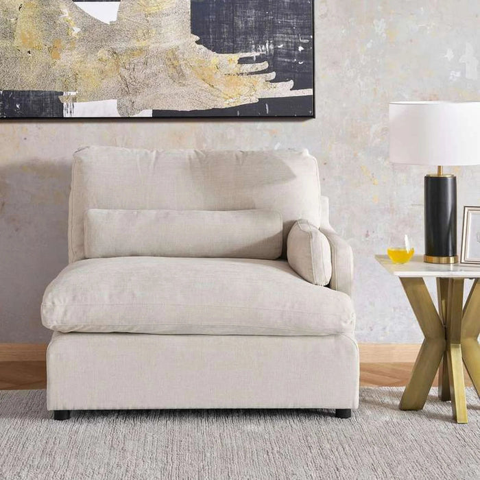 Cozy Right Arm Single Seater Modular Sofa - Beige Pan Home