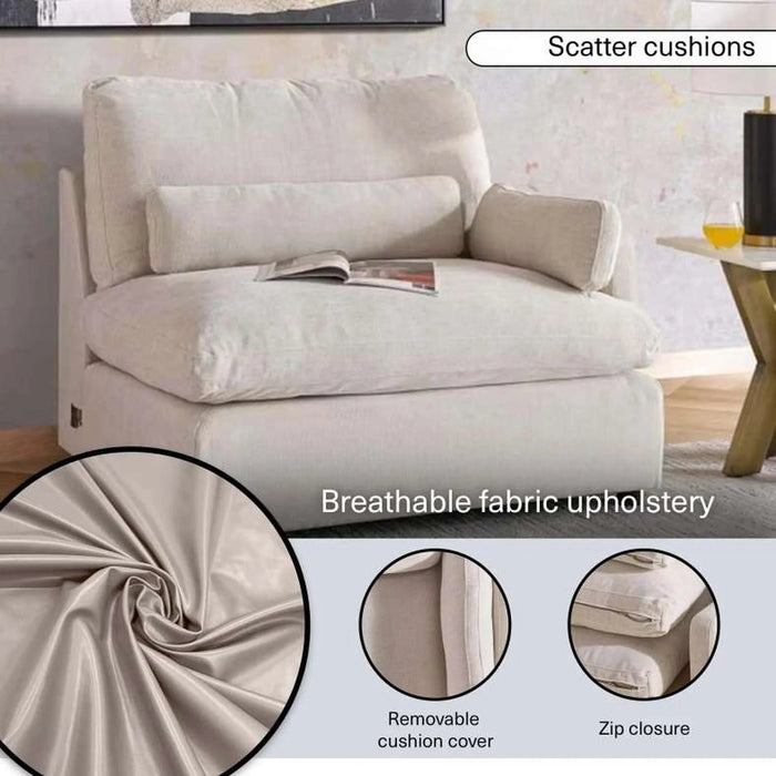 Cozy Right Arm Single Seater Modular Sofa - Beige Pan Home