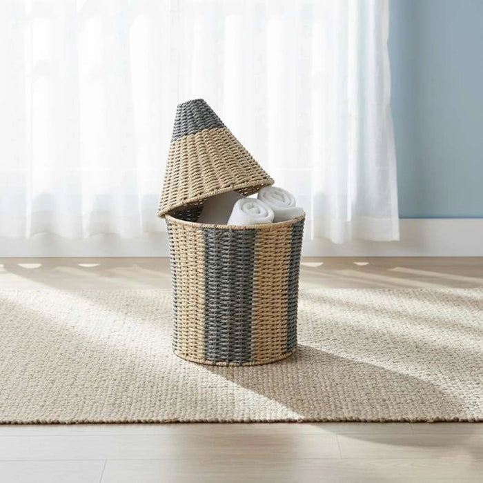 Crayon Rope Storage Basket 13X28Cm -Grey Pan Home
