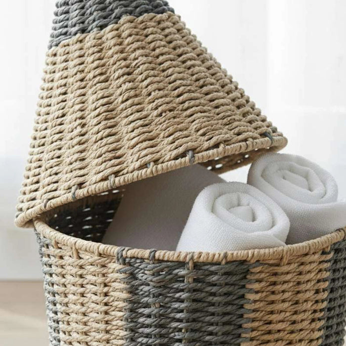 Crayon Rope Storage Basket 13X28Cm -Grey Pan Home