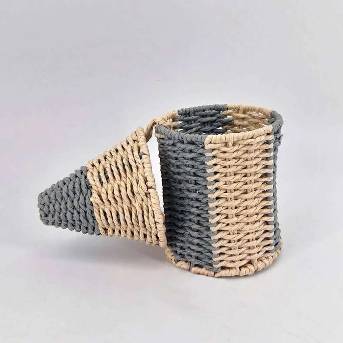 Crayon Rope Storage Basket 13X28Cm -Grey Pan Home