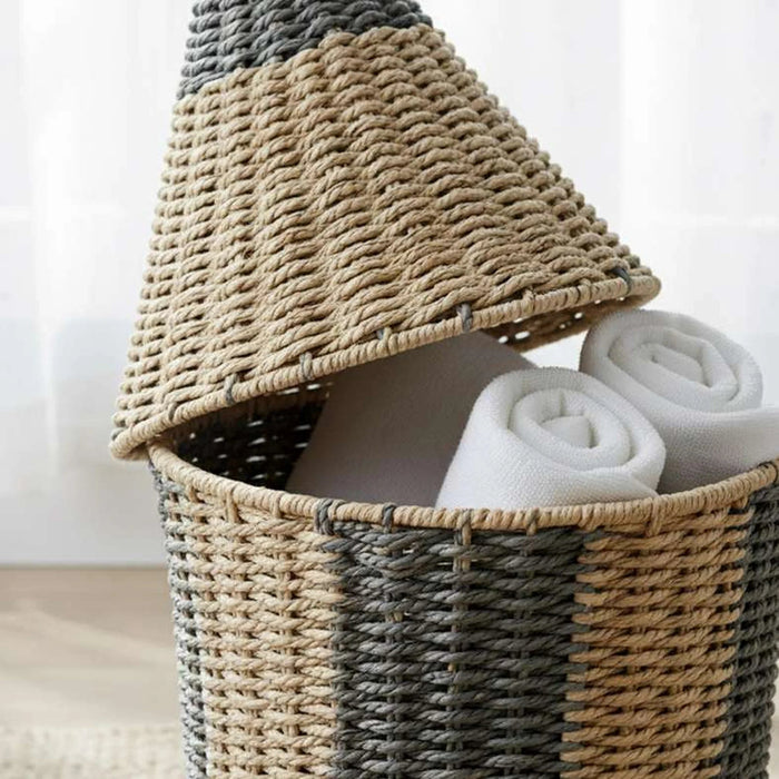Crayon Rope Storage Basket 25X46Cm -Grey Pan Home