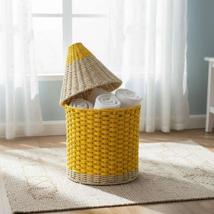 Crayon Rope Storage Basket 25X46Cm -Yellow Pan Home