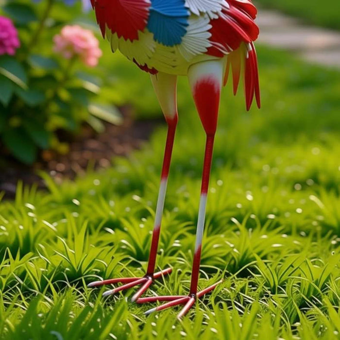 Crest Metal Flamingo Garden Decor 24.1X15.2X57.2Cm - Multicolor Pan Home