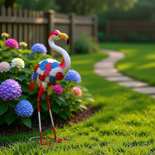 Crest Metal Flamingo Garden Decor 30.5X18.4X78.7Cm - Multicolor Pan Home