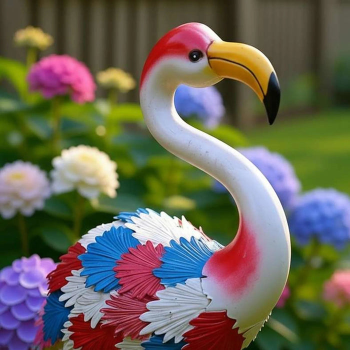 Crest Metal Flamingo Garden Decor 30.5X18.4X78.7Cm - Multicolor Pan Home