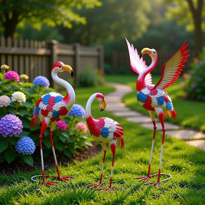 Crest Metal Flamingo Garden Decor 33X38.1X78.7Cm - Multicolor Pan Home