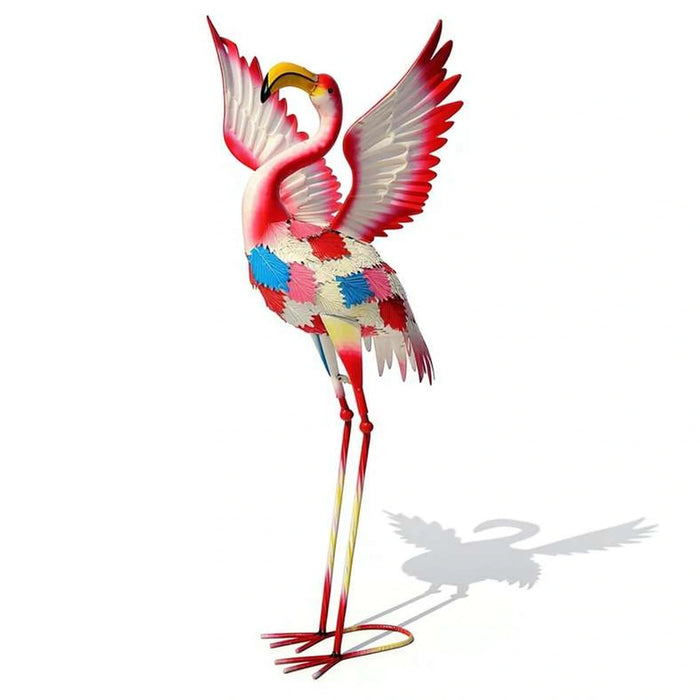Crest Metal Flamingo Garden Decor 33X38.1X78.7Cm - Multicolor Pan Home