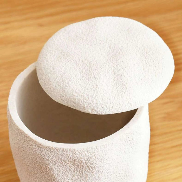 Crest Textured Cotton Jar 9.5X9.5X10Cm - Cream Pan Home