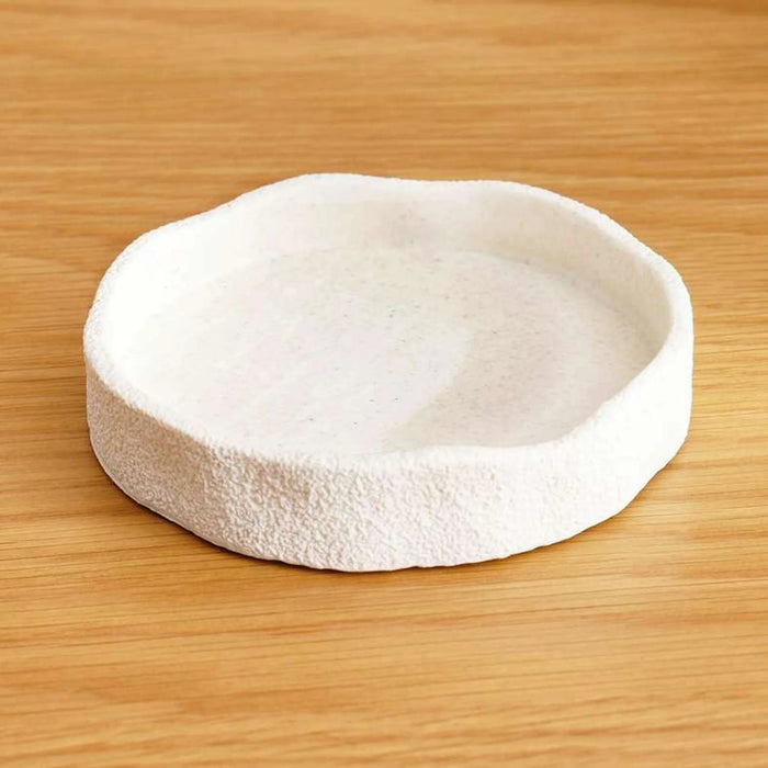 Crest Textured Soap Dish 12X12X2 Cm - Cream Pan Home