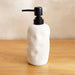 Crest Textured Soap Dispenser 8X8X20 Cm - Cream Pan Home
