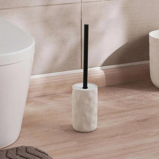 Crest Textured Toilet Brush With Holder - Cream Pan Home