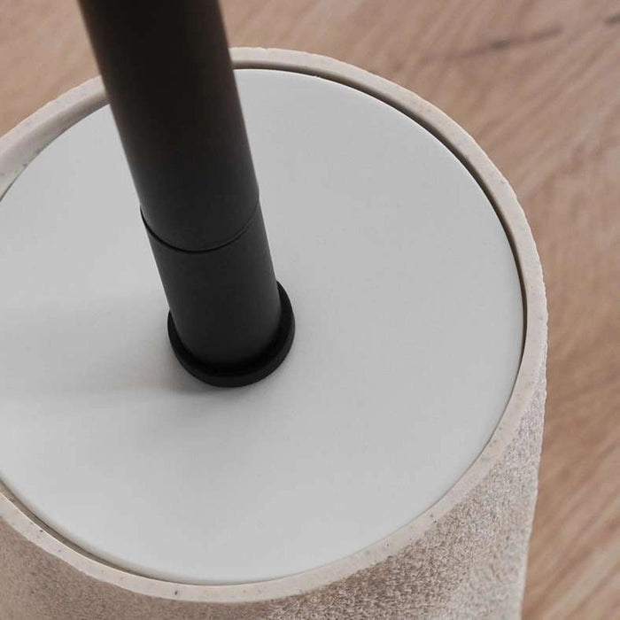 Crest Textured Toilet Brush With Holder - Cream Pan Home
