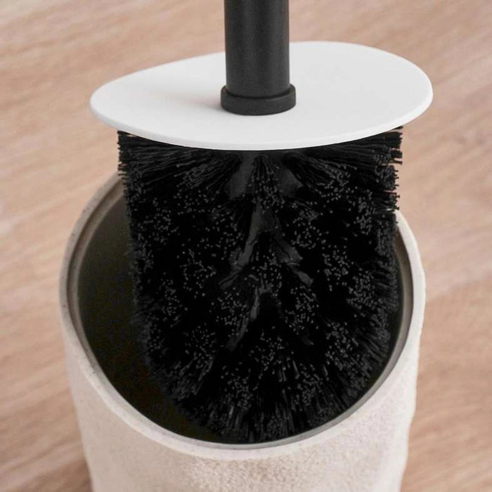 Crest Textured Toilet Brush With Holder - Cream Pan Home