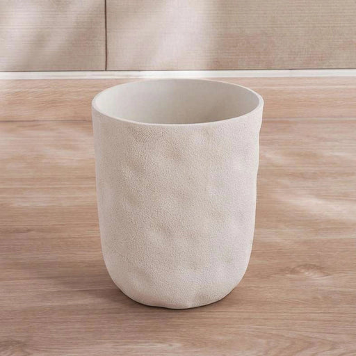 Crest Textured Waste Bin - Cream Pan Home