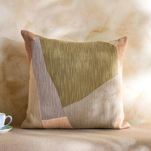 Crewel Mosaic Linen Embroidery Down Feel Filled Cushion - 50X50Cm Iron Pan Home