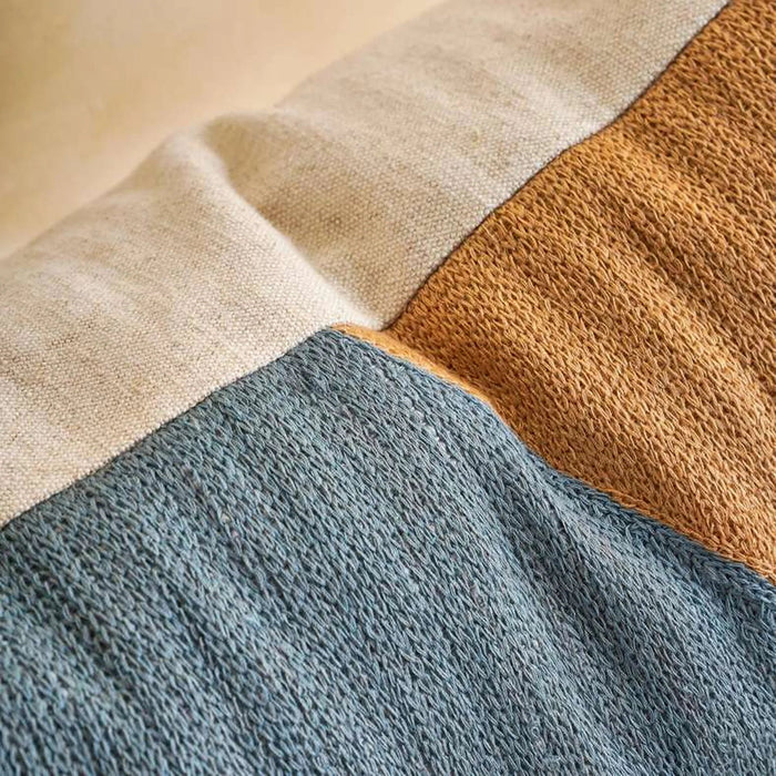Crewel Mosaic Linen Embroidery Down Feel Filled Cushion - 50X50Cm Rust Pan Home