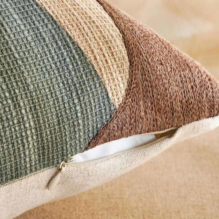Crewel Mosaic Linen Embroidery Down Feel Filled Cushion - 50X50Cm Rust Pan Home