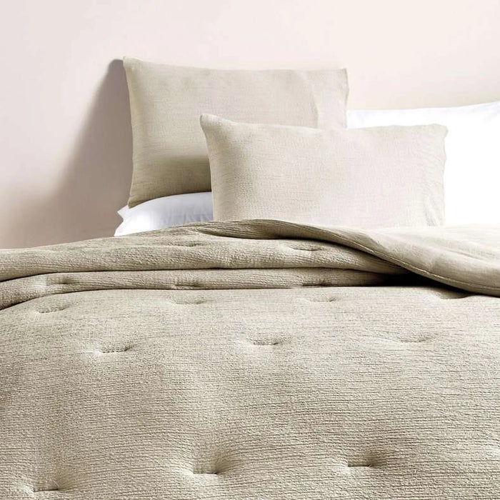 Crimp Loft Textured 3-Piece Full Comforter Set 160X220Cm - Beige