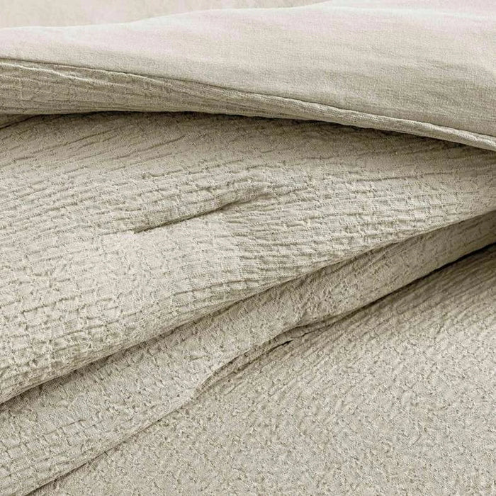 Crimp Loft Textured 3-Piece Full Comforter Set 160X220Cm - Beige