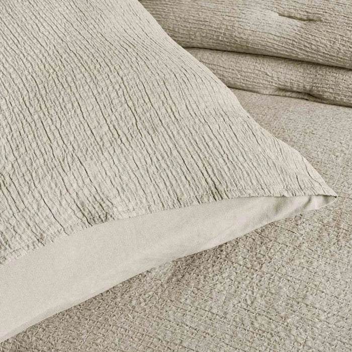 Crimp Loft Textured 3-Piece Full Comforter Set 160X220Cm - Beige